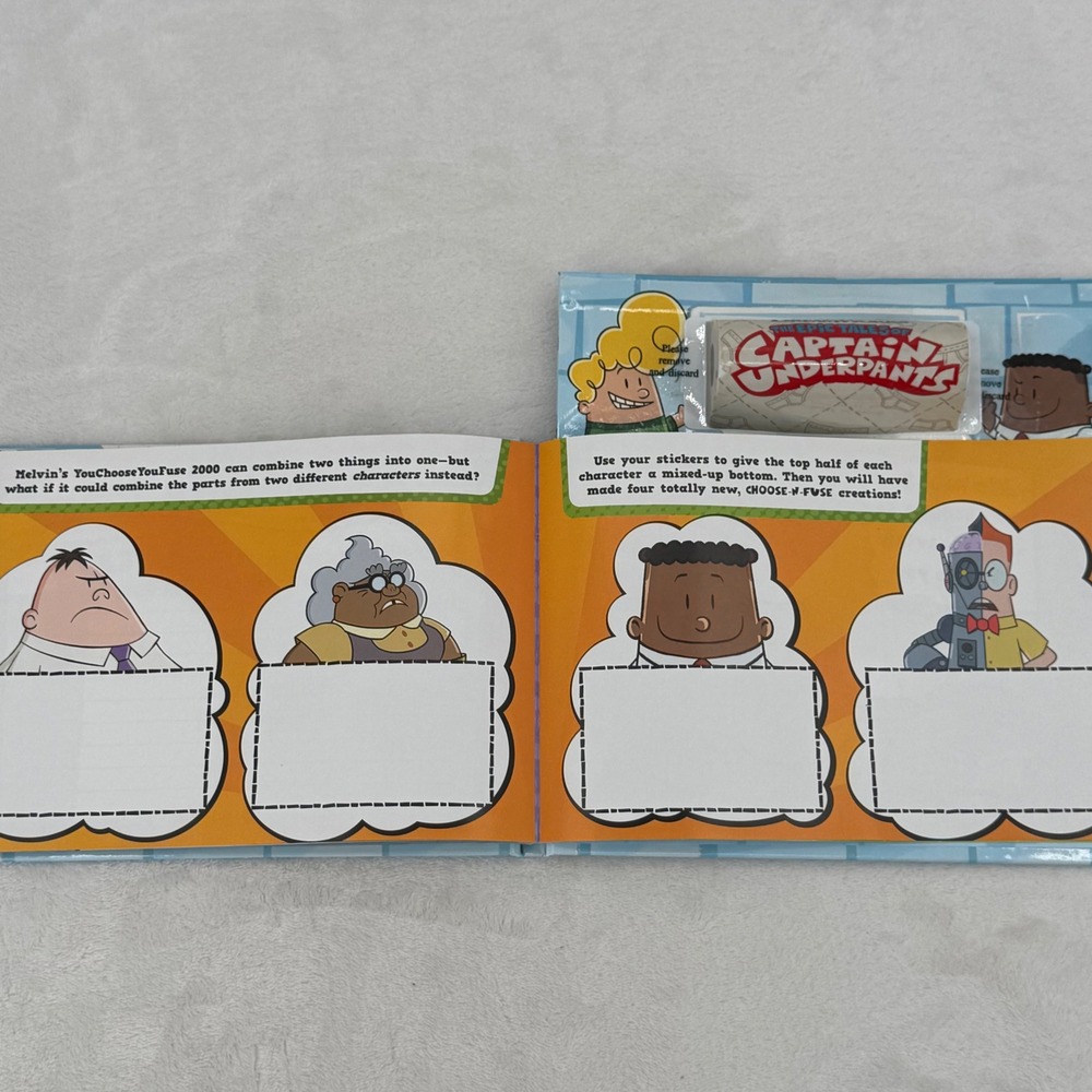 Scholastic Captain Underpants Let's Roll Sticker Activity Book for Kids Netflix - Picture 5 of 5